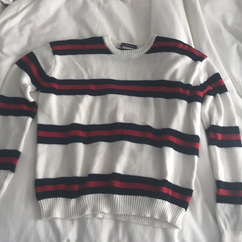 Red/blue and white striped brandy Melville sweater